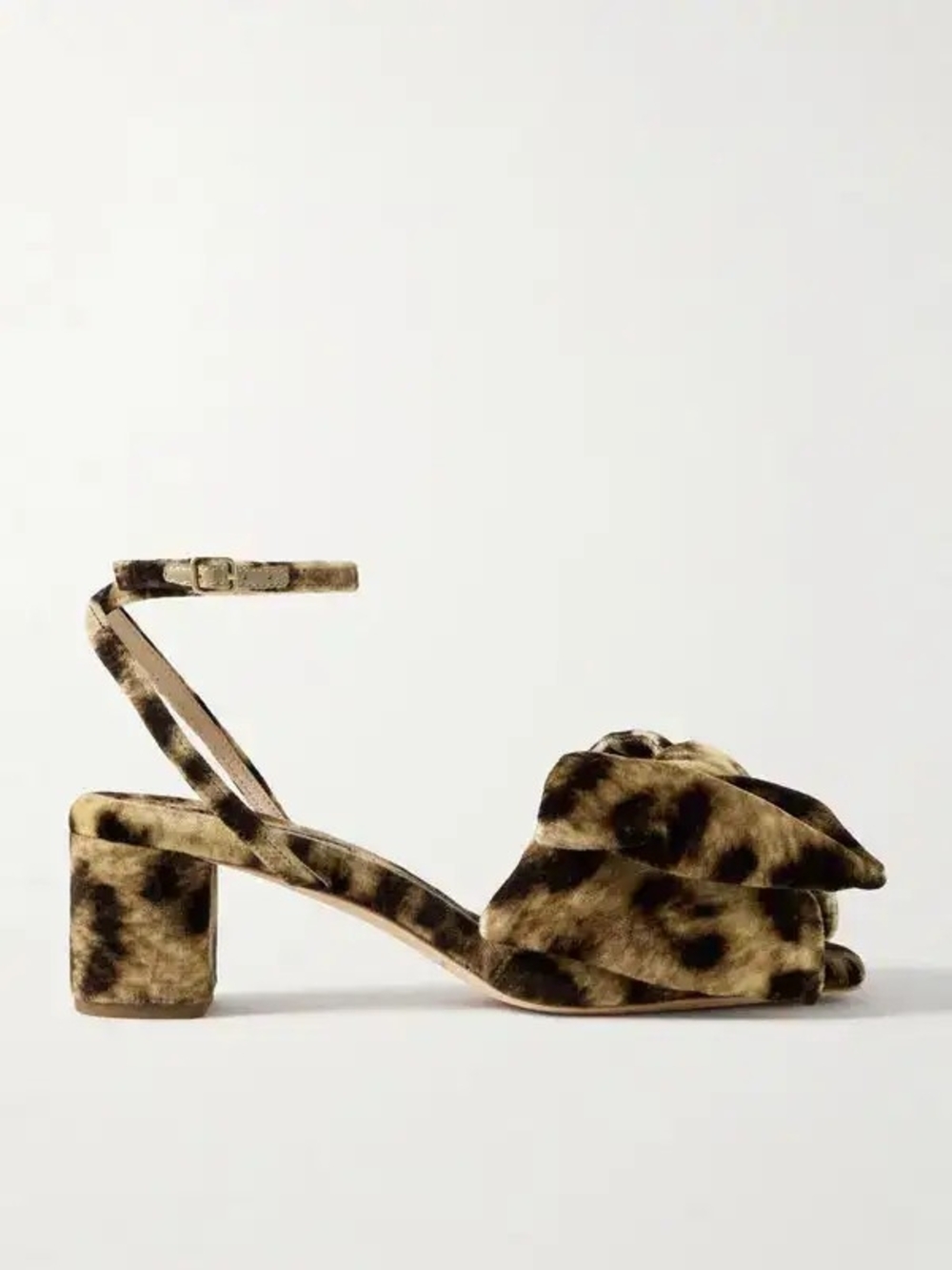 Leopard Print Bow Block Heel Sandals - Women's - Picture 7 of 9